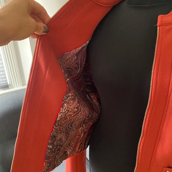 Tommy Hilfiger Orange rust/pumpkin/jacket blazer w/zipper size 8 (fits l… - Picture 5 of 9